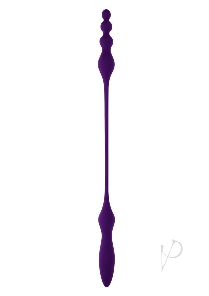 Playboy This and That Rechargeable Silicone Dual End Anal Plug and Vibrator - Purple