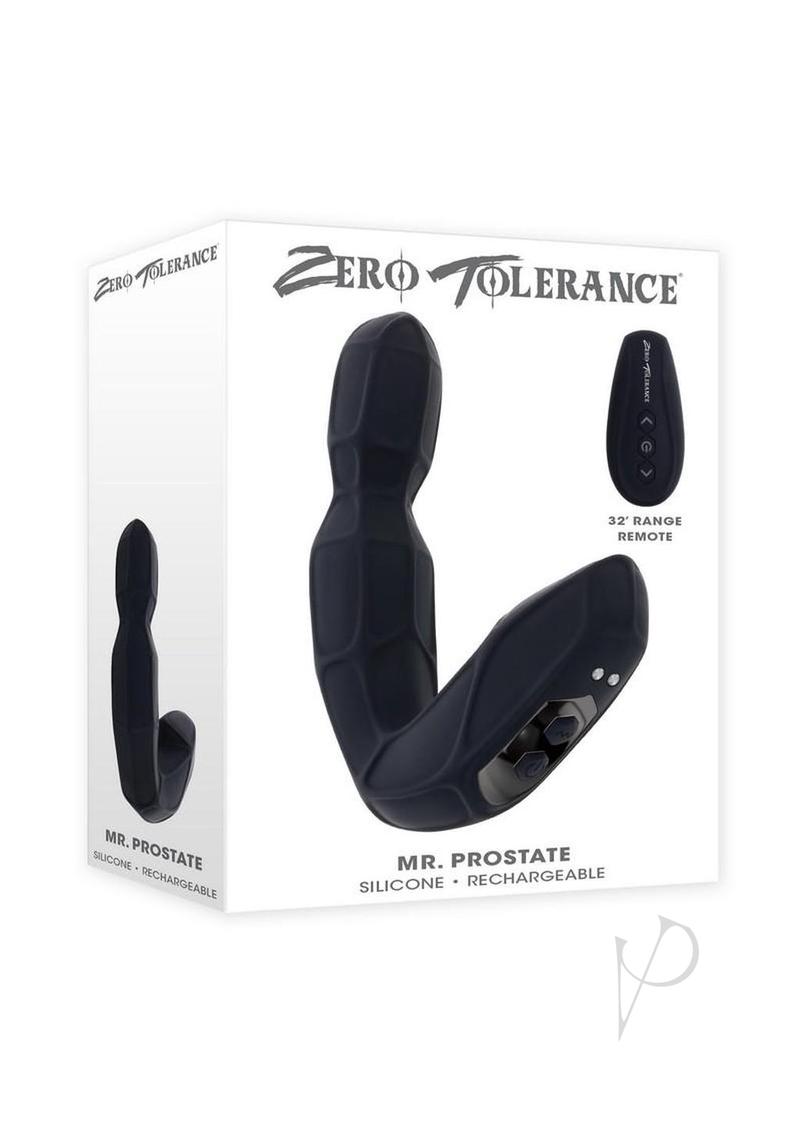 Zero Tolerance Mr. Prostate Rechargeable Silicone Vibrator with Remote - Black