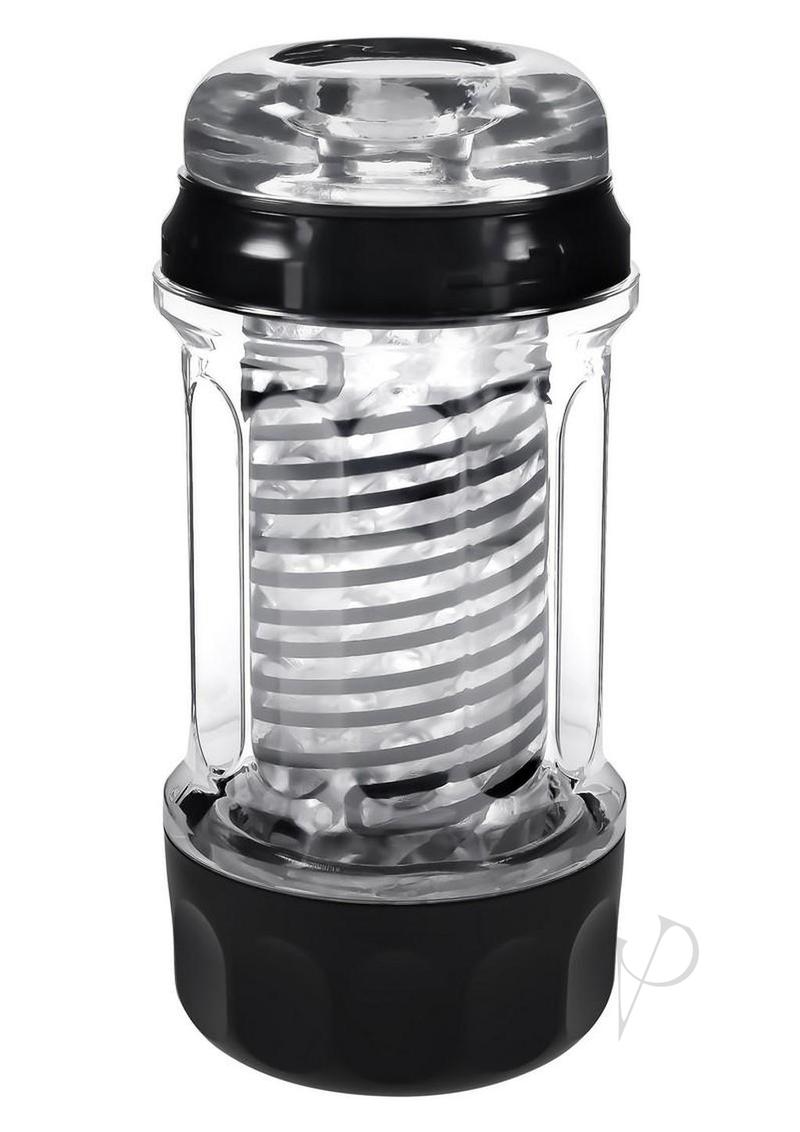 Playboy Spring Fling Rechargeable Stroker - Large - Clear/Black