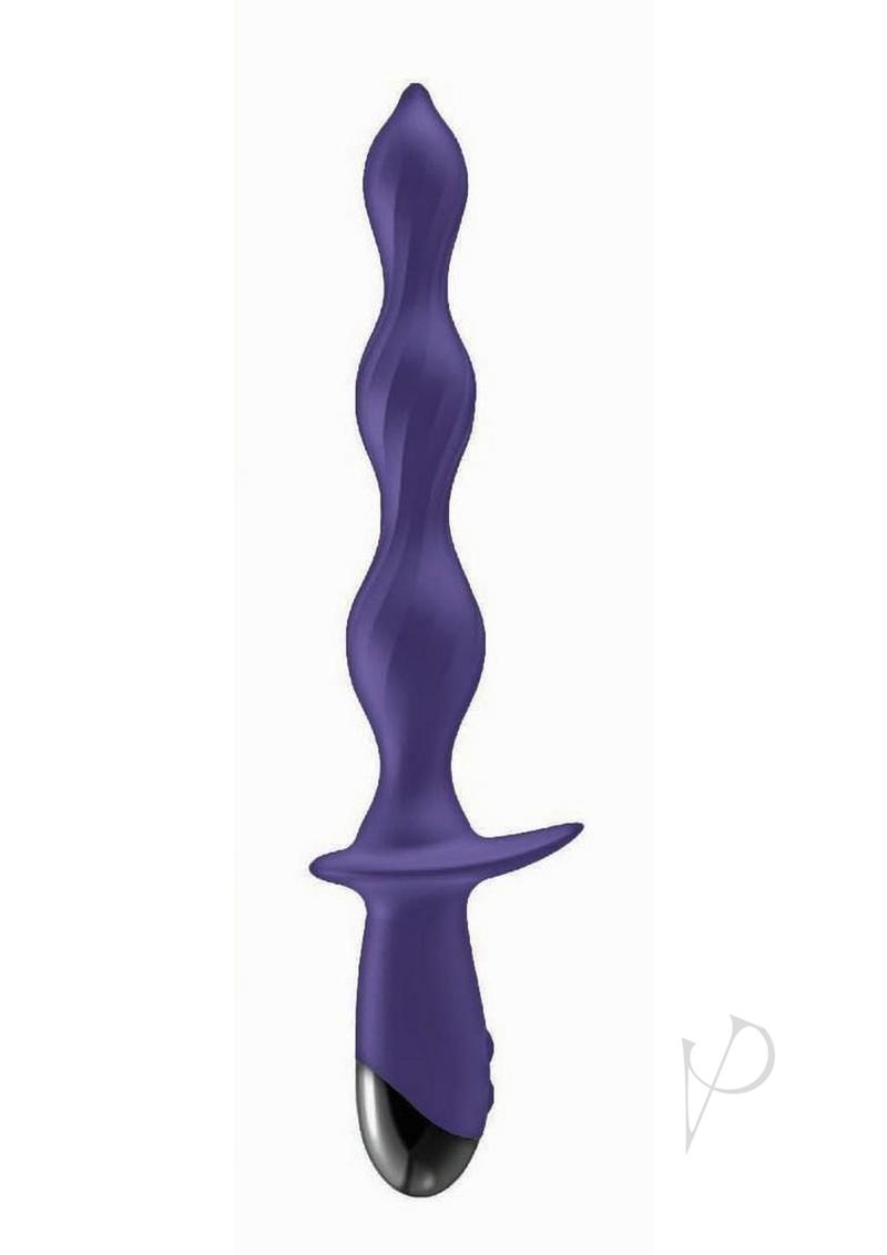 Ass-Sation Deep Dive Contoured Wand Rechargeable Silicone Anal Probe - Purple