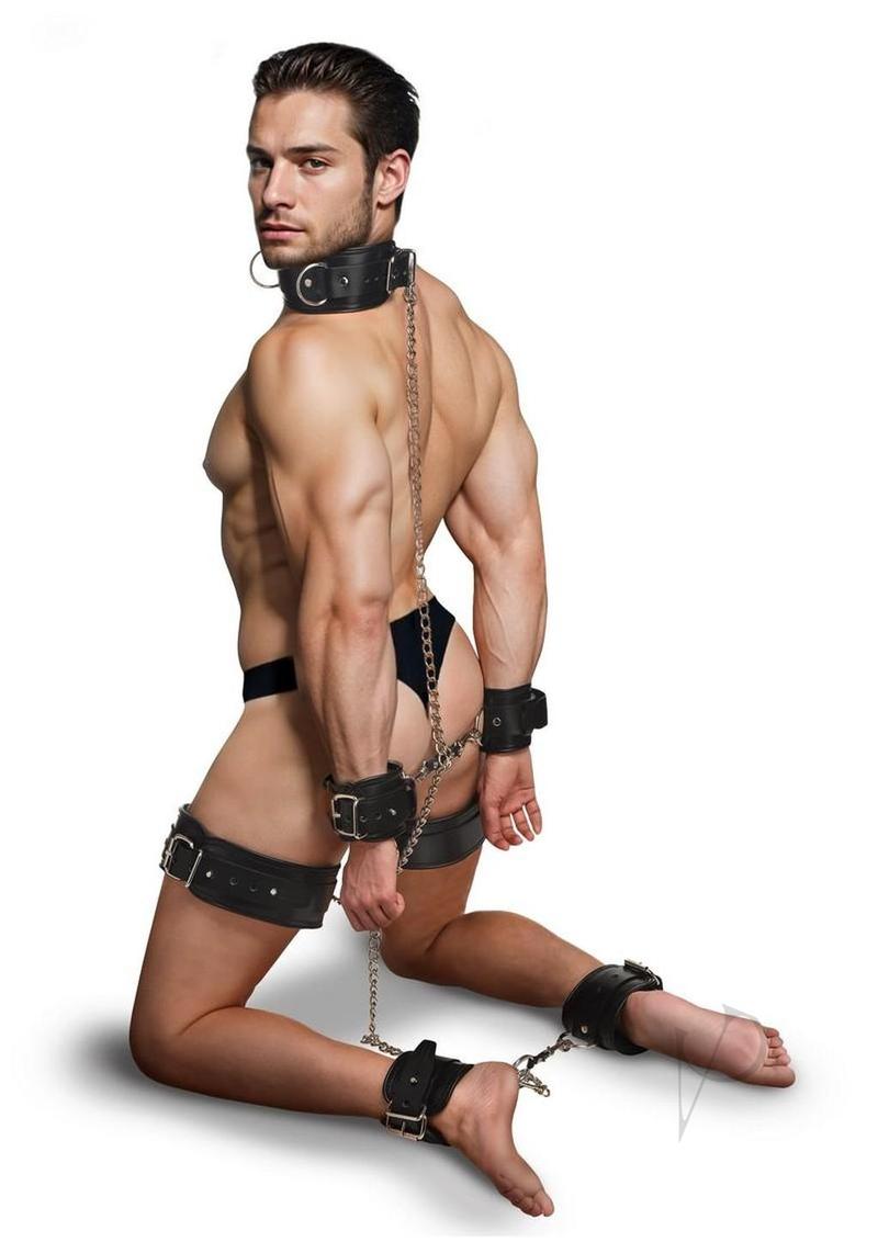 Strict Leather Bondage Set - Black