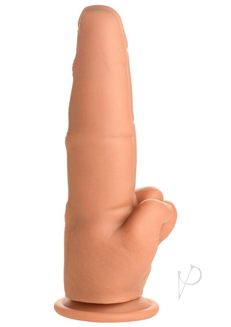 Master Series The Pleaser Double Finger Silicone Dildo - Vanilla