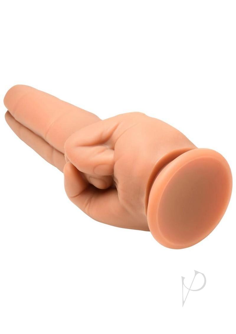 Master Series The Pleaser Double Finger Silicone Dildo - Vanilla