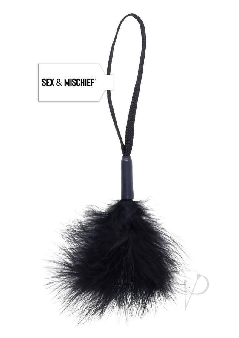 Sex and Mischief Peaches N CreaMe Wrist Feather Tickler - Black