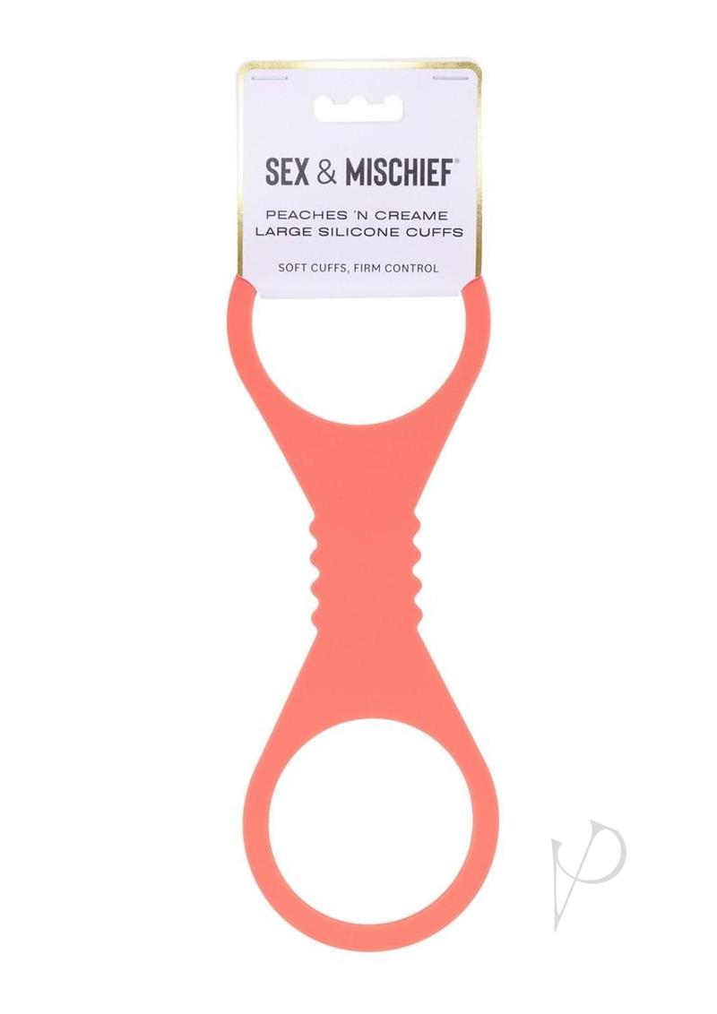 Sex and Mischief Peaches N CreaMe Silicone Cuffs - Large - Orange
