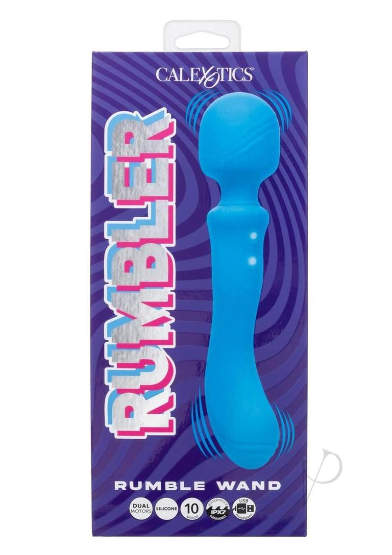 Rumbler Rumble Wand Rechargeable Silicone Vibrator - Blue