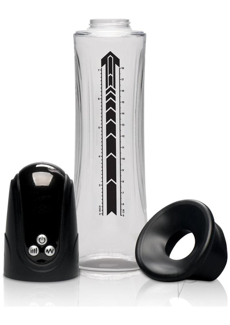 Jock Power Up Digital Automatic Waterproof Rechargeable Penis Pump - Black