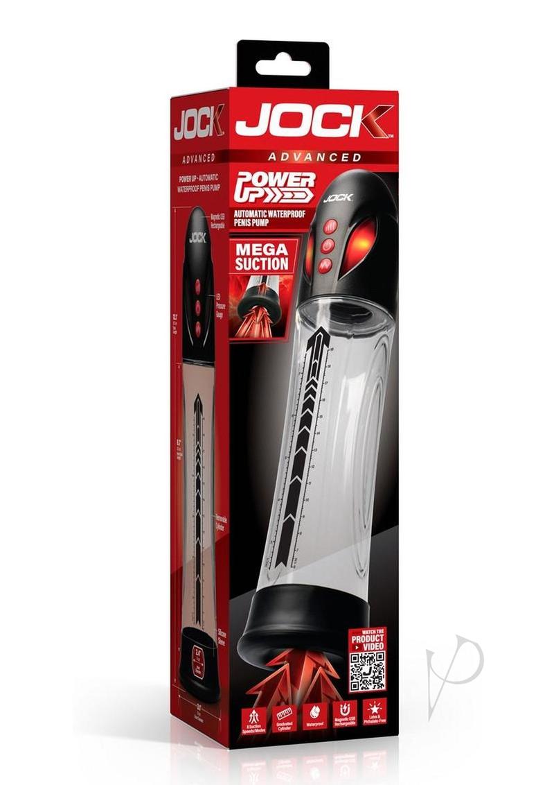 Jock Power Up Automatic Waterproof Rechargeable Penis Pump - Black
