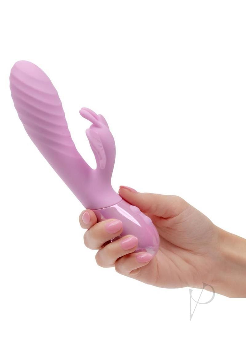 Aura Dual Flutter Rechargeable Silicone Rabbit Vibrator - Pink