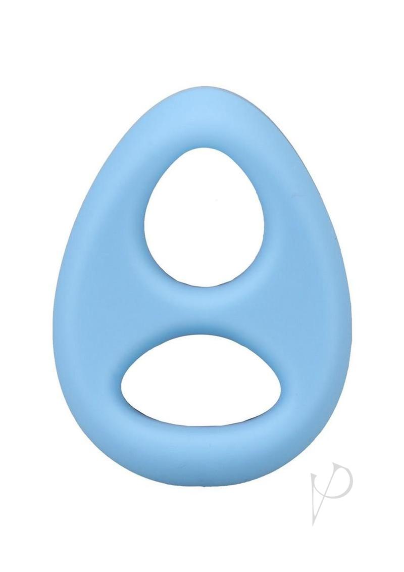 Rock Solid The Code Silicone Cock Ring with Bandana - Light Blue/White