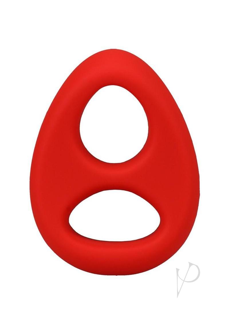 Rock Solid The Code Silicone Cock Ring with Bandana - Red/Black