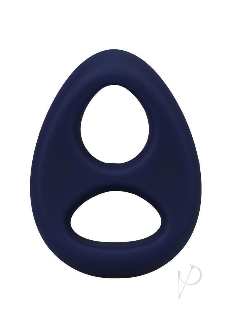 Rock Solid The Code Silicone Cock Ring with Bandana - Navy Blue/Black