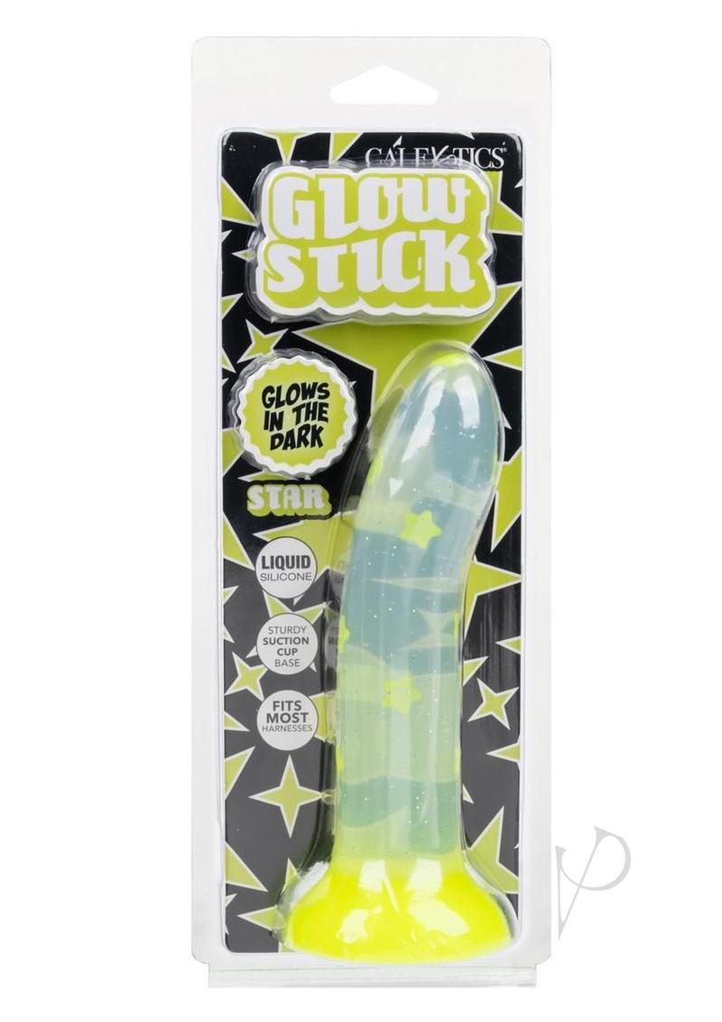 Glow Stick Star Silicone Glow-In-The-Dark Dildo - Yellow