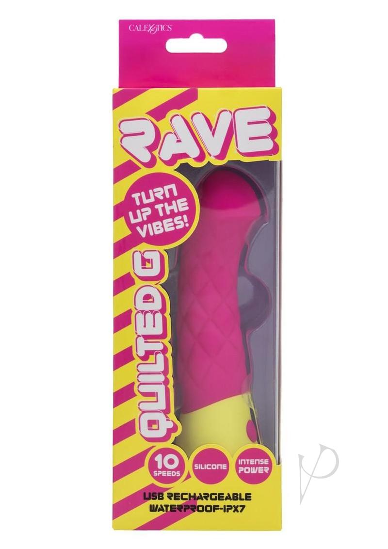 Rave Quilted G Rechargeable Silicone Vibrator - Pink/Yellow