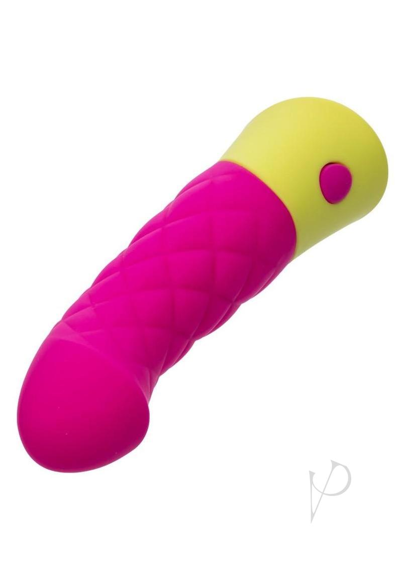 Rave Quilted G Rechargeable Silicone Vibrator - Pink/Yellow