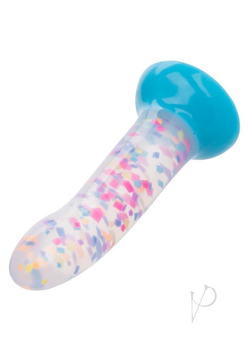 Glow Stick Party Silicone Glow-In-The-Dark Dildo with Suction - Blue