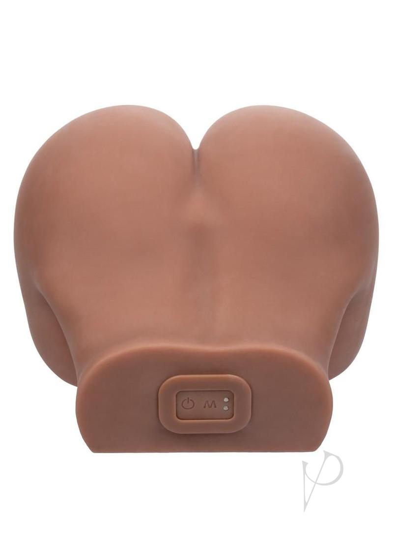 Stroke It Vibrating Twerking Rechargeable BBL Masturbator - Pussy and Ass - Chocolate