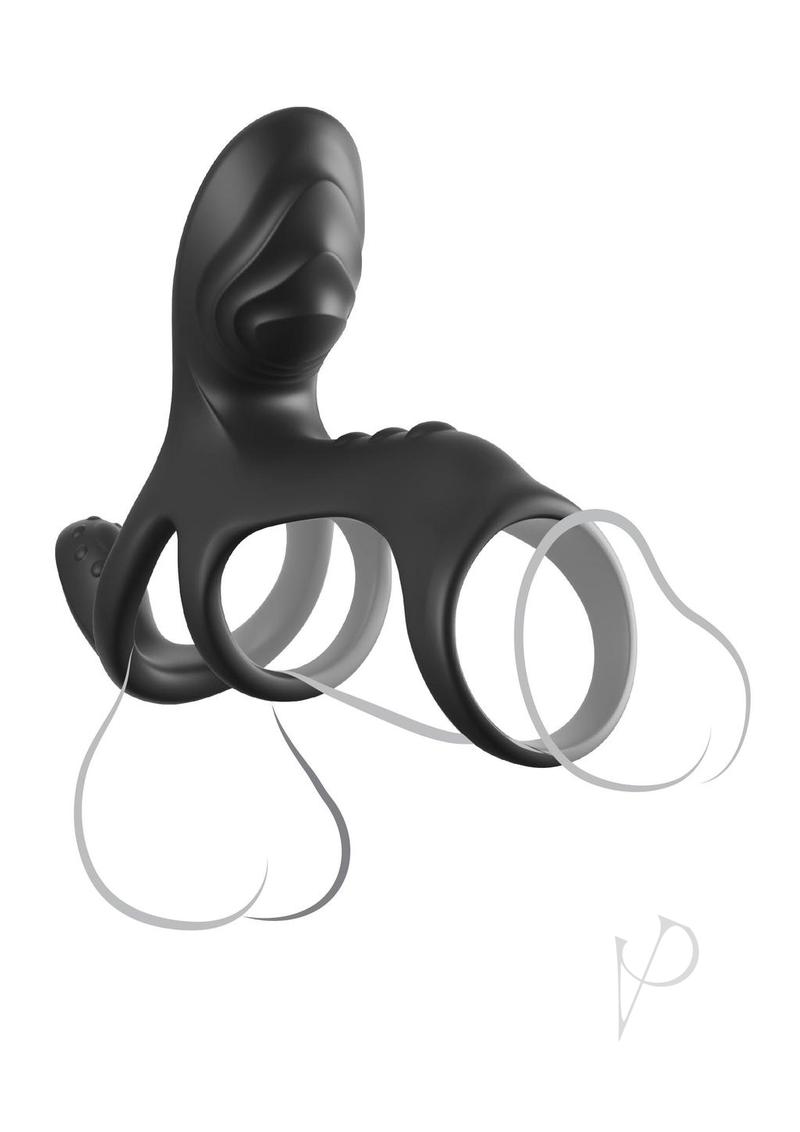 Fantasy C-Ringz Ultimate Couples Cage Max Vibrating Cock Ring - Black