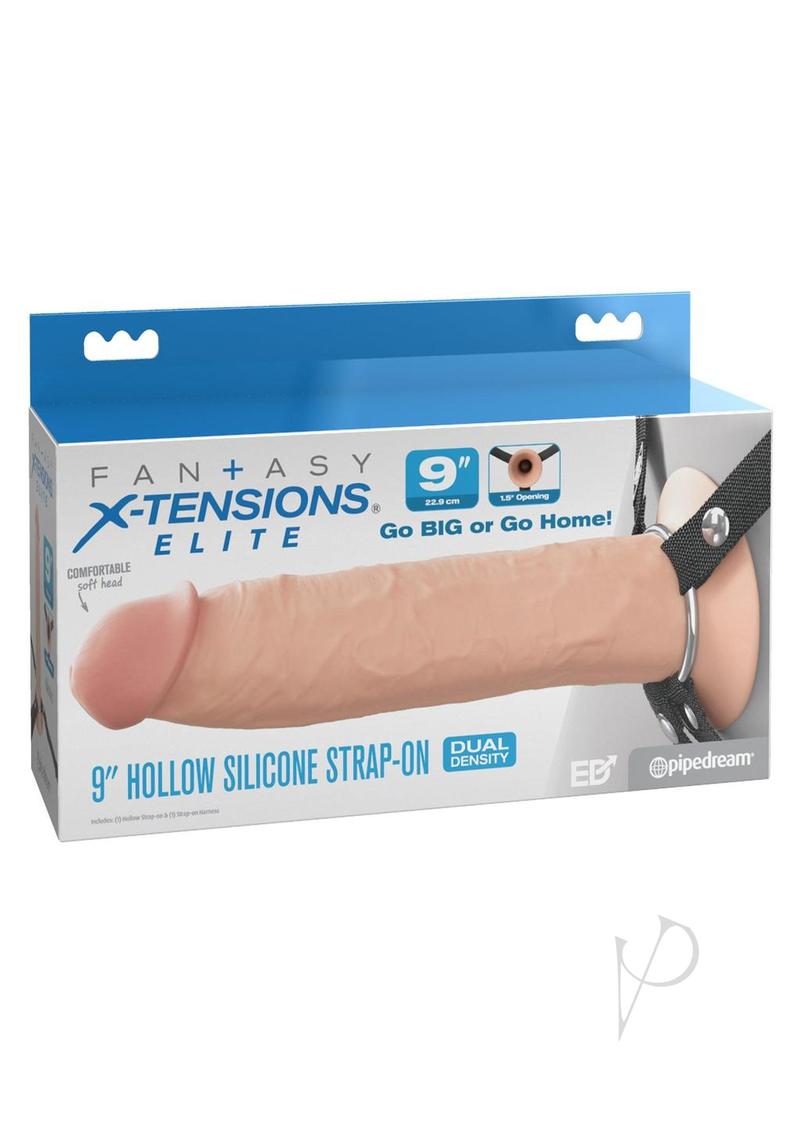 Fantasy X-Tensions Elite Silicone Hollow Strap-On Dual Density 9in -Vanilla
