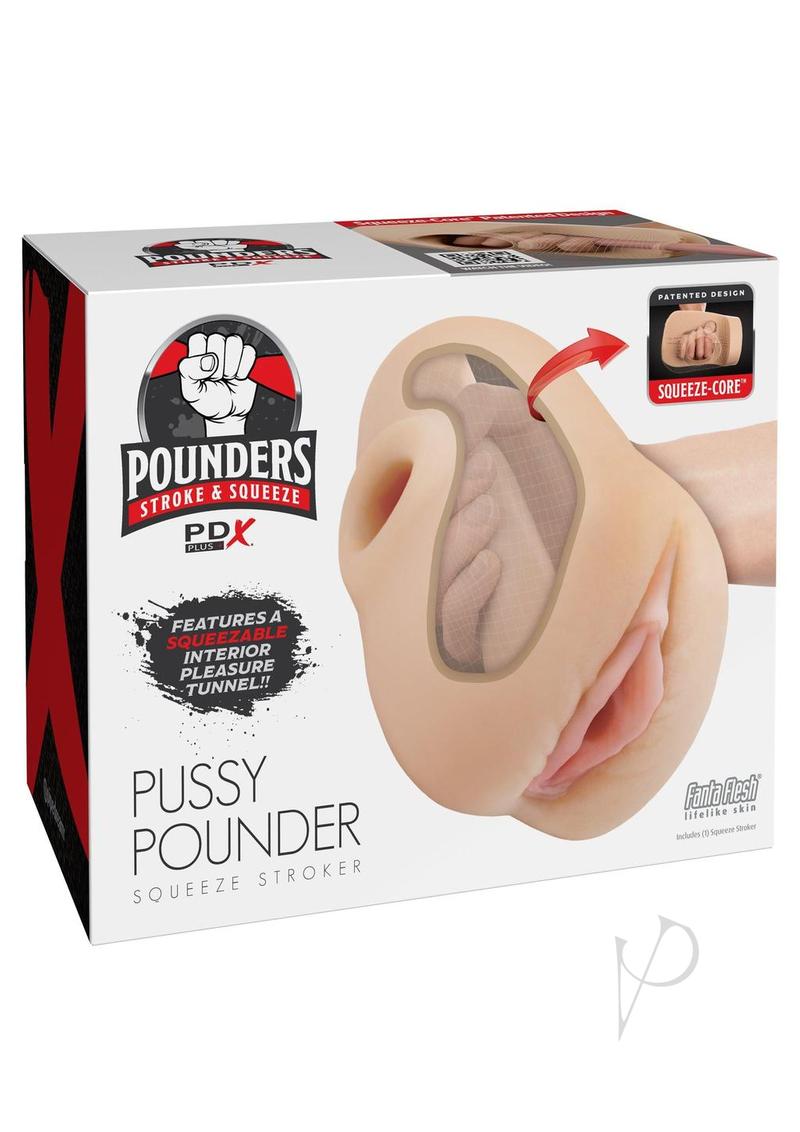 PDX Plus Pussy Pounder Squeeze Stroker - Pussy - Vanilla
