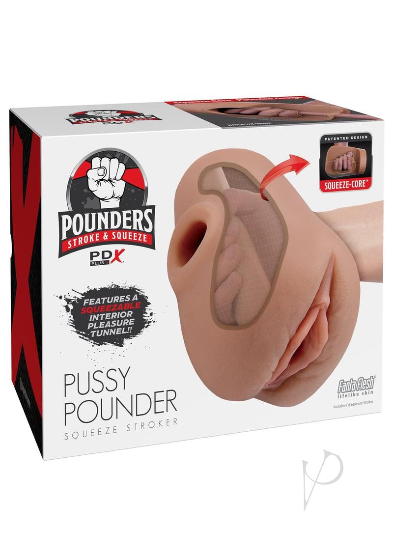 PDX Plus Pussy Pounder Squeeze Stroker - Pussy - Caramel