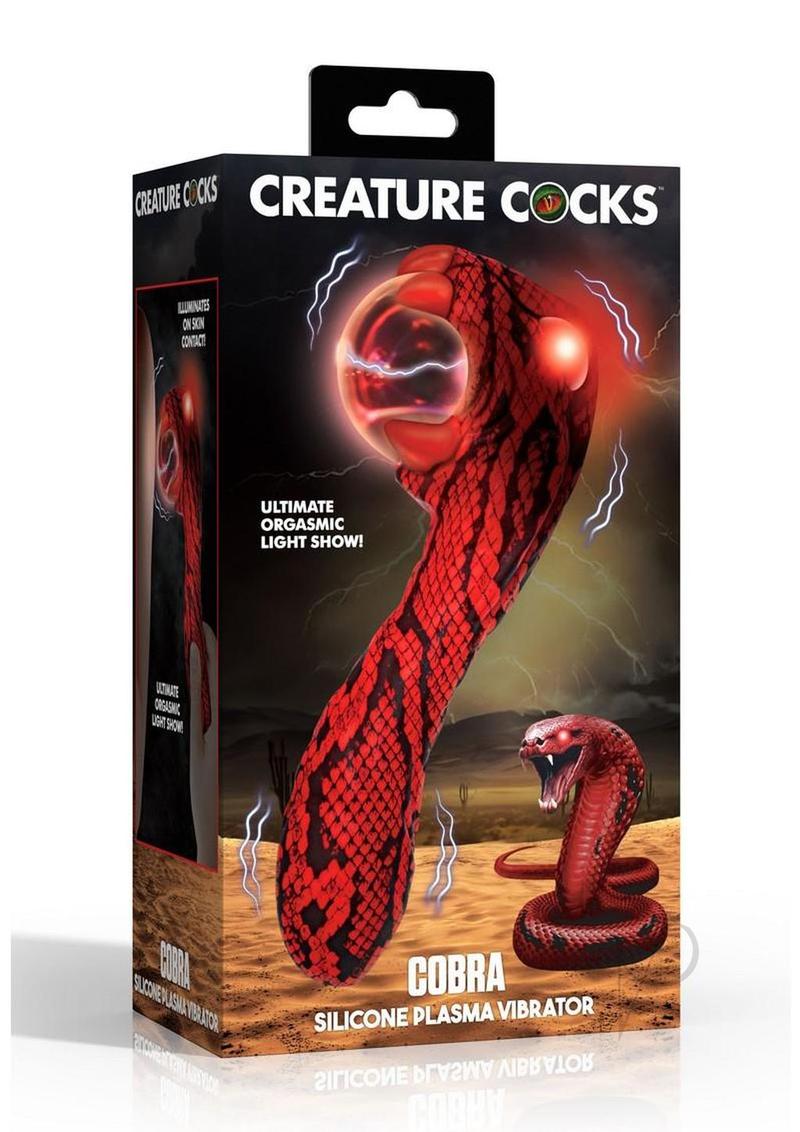 Creature Cocks Cobra Rechargeable Silicone Plasma Vibrator - Red/Black