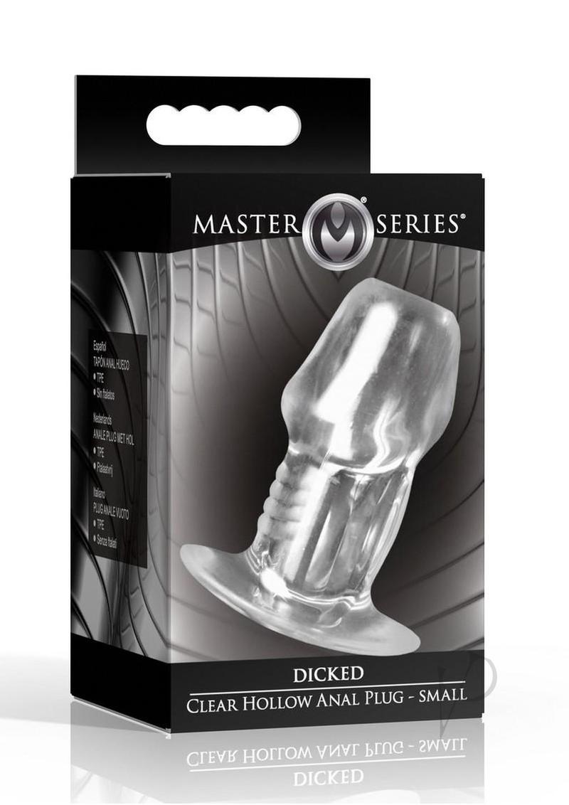 Master Series Dicked Hollow Anal Plug - Small - Clear