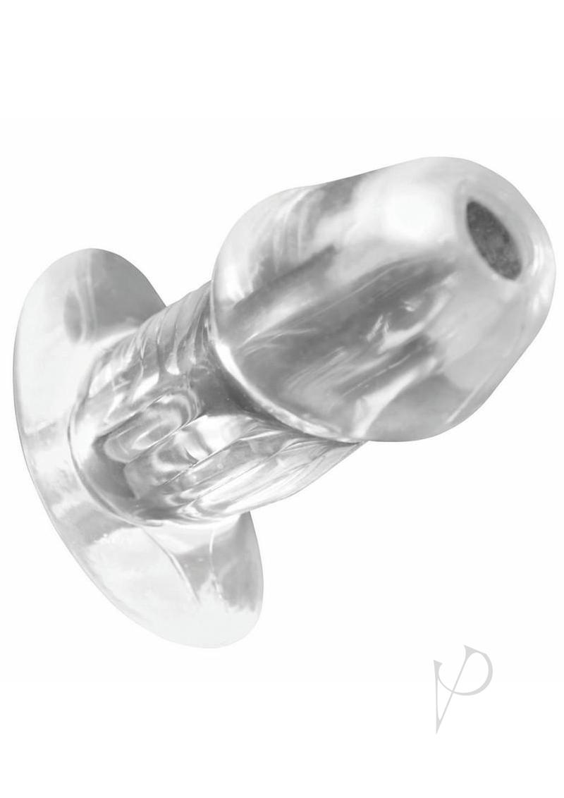 Master Series Dicked Hollow Anal Plug - Medium - Clear