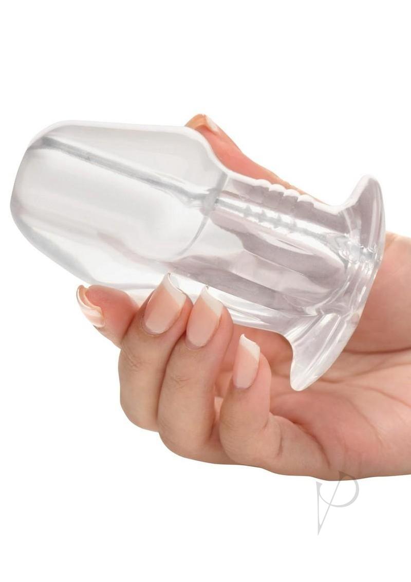 Master Series Dicked Hollow Anal Plug - Medium - Clear