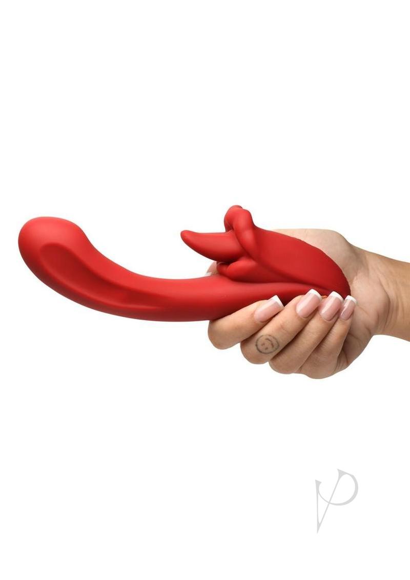 Lickgasm Lusty Licker Licking Rechargeable Silicone Vibrator - Red