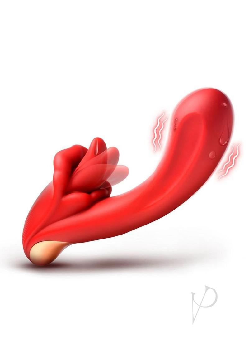 Lickgasm Lusty Licker Licking Rechargeable Silicone Vibrator - Red