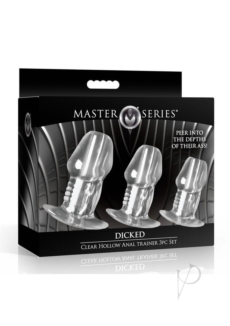 Master Series Dicked Hollow Anal Plug Set (3 Piece) - Clear