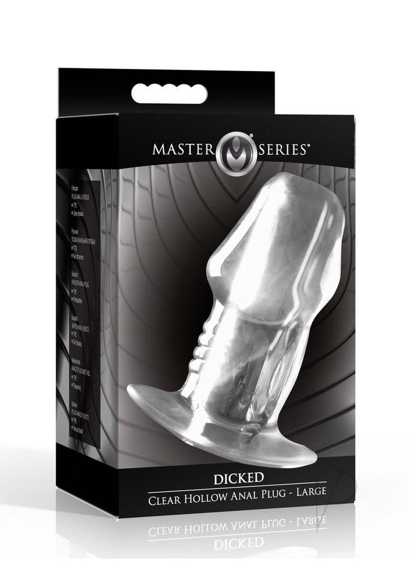 Master Series Dicked Hollow Anal Plug - Large - Clear
