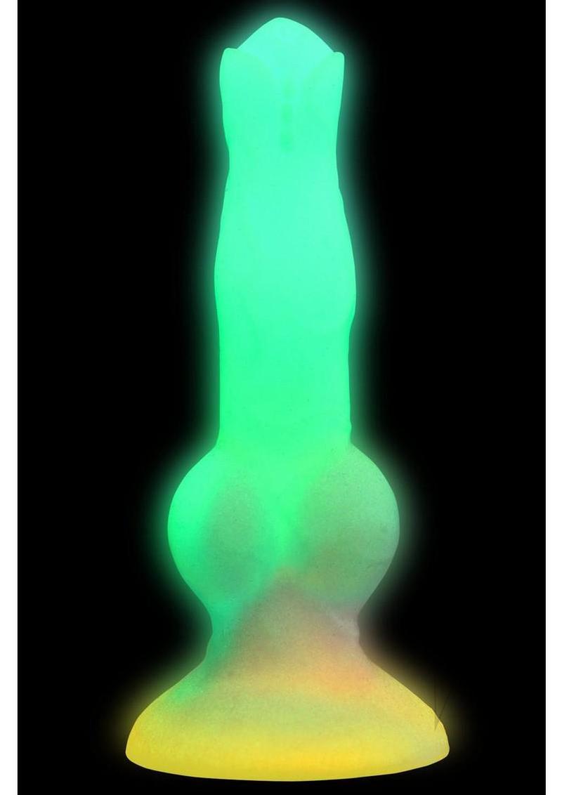 Creature Cocks Astro Cock Vibrating Glow-in-the-Dark Silicone Dildo - Multicolor