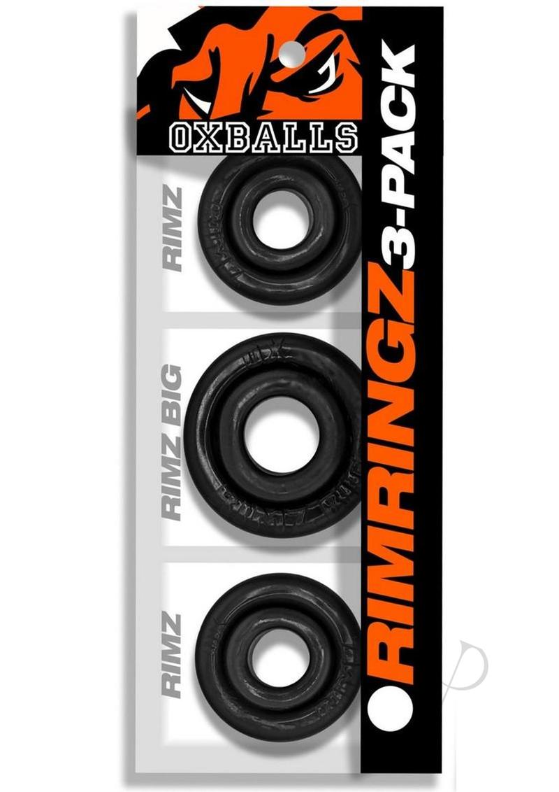 Oxballs Rimrings Multi Size Cockrings (3 Pack) - Black