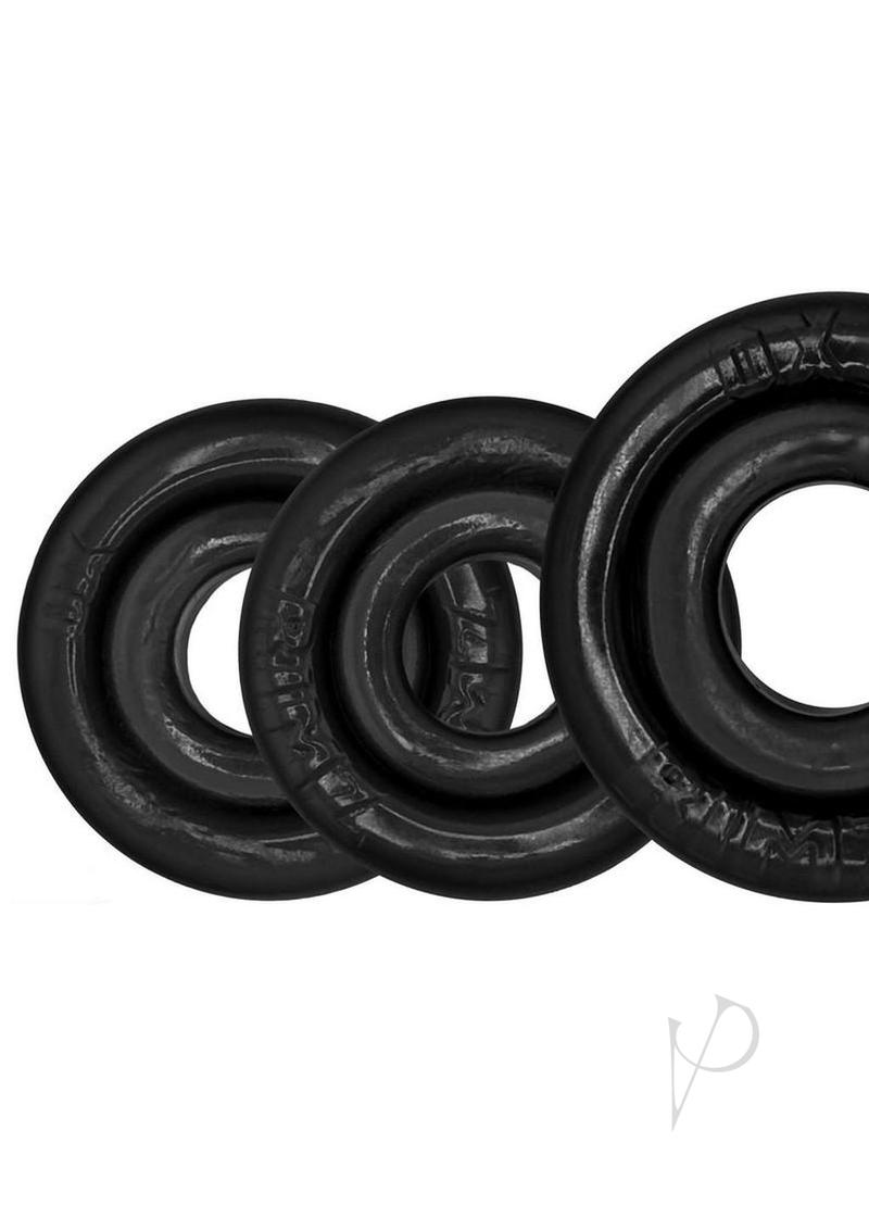 Oxballs Rimrings Multi Size Cockrings (3 Pack) - Black