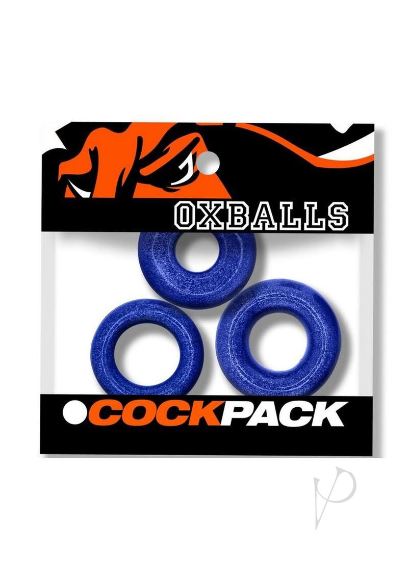 Oxballs Cockpack Multi Design Cockrings (3 Pack) - Blue Fire
