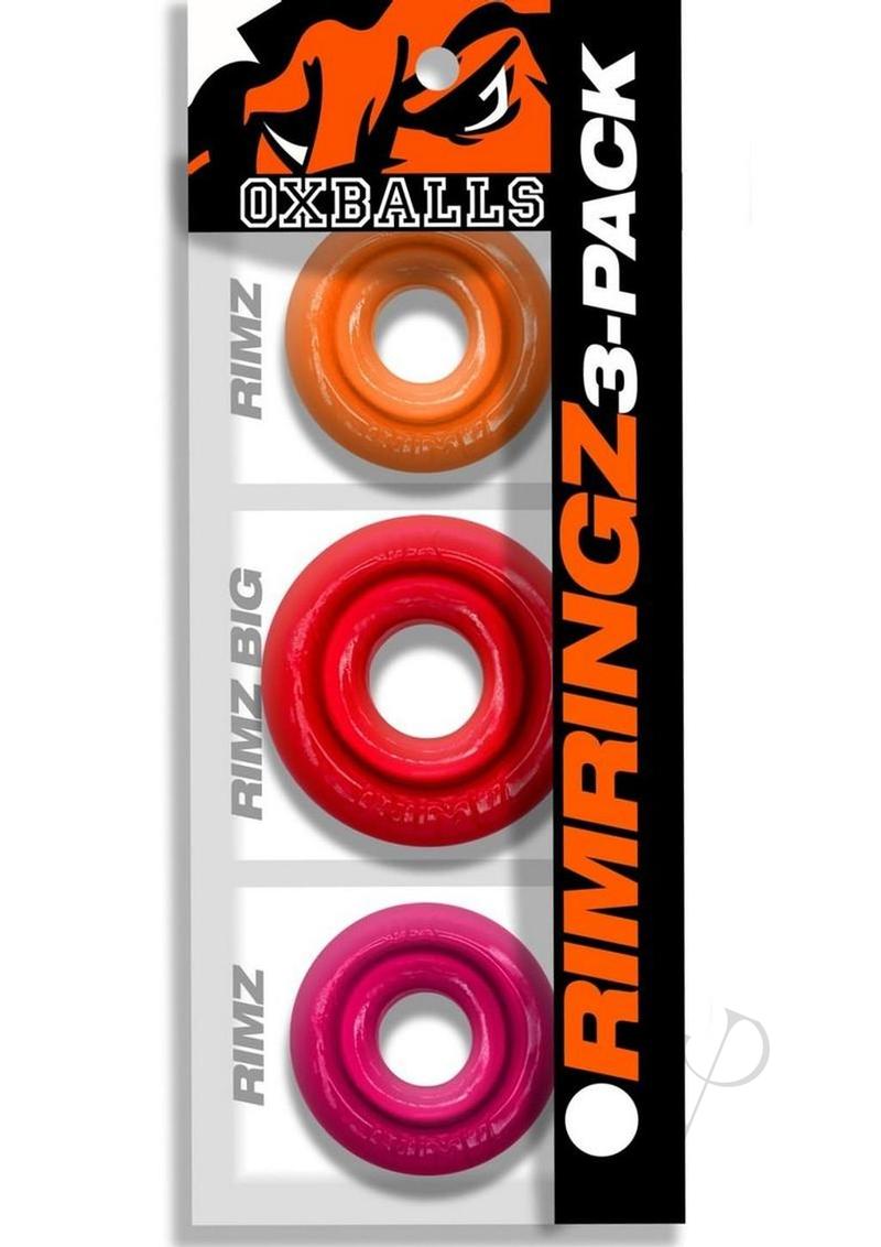 Oxballs Rimringz Multi Size Cock Rings (3 Pack) - Fire Hots