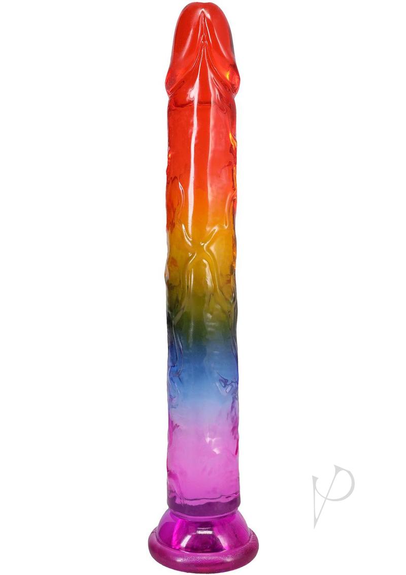 Crystal Jellies Dildo 8.5in - Rainbow