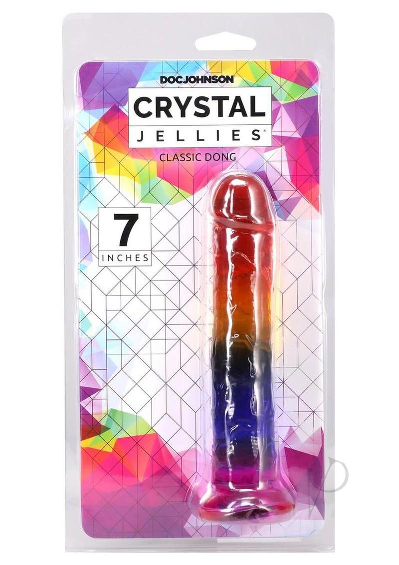 Crystal Jellies Dildo 7in - Rainbow