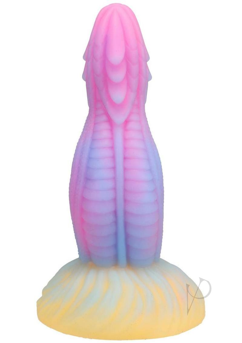 Vac-U-Lock Fantasy Fuckers Dragon`s Tongue Glow in the Dark Silicone Dildo - Multicolor
