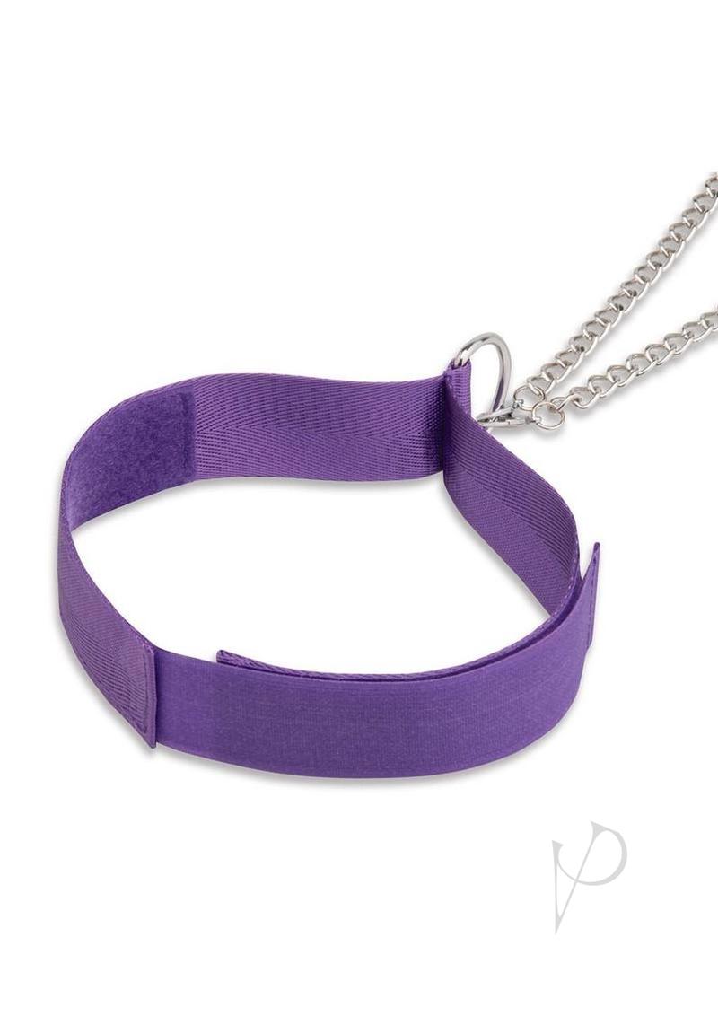 Lux Fetish Collar and Nipple Clamps - Purple