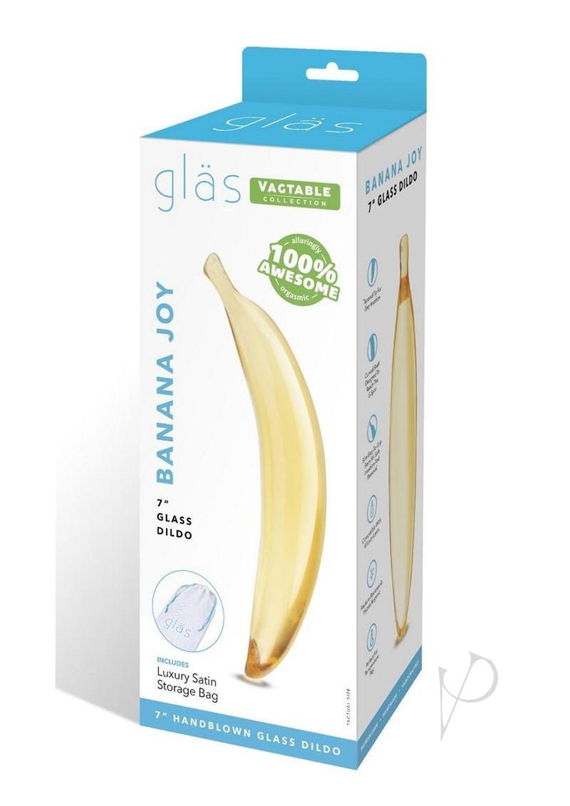 Glas Banana Joy Glass Dildo 7in - Yellow