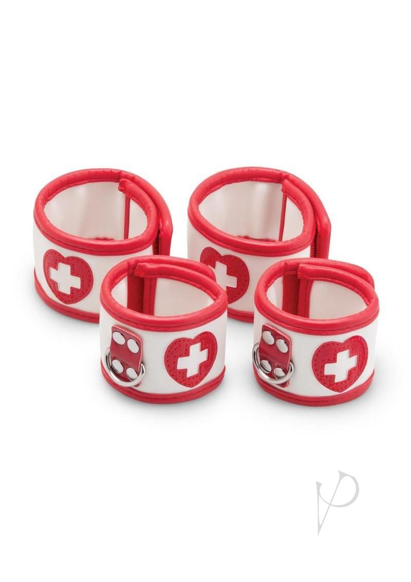 Lux Fetish Naughty Nurse BDSM Set (5pc) - White/Red