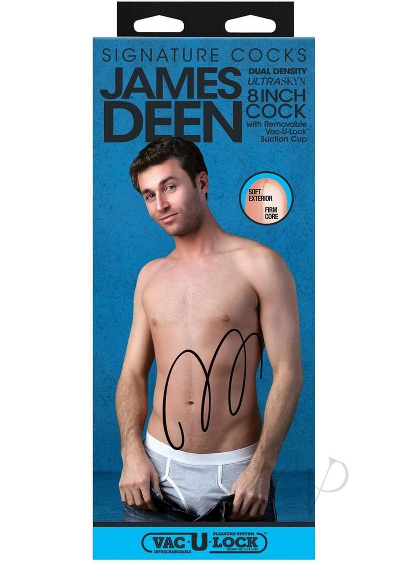 Signature Cocks Ultraskyn James Deen Dildo with Removable Suction Cup 8in - Vanilla