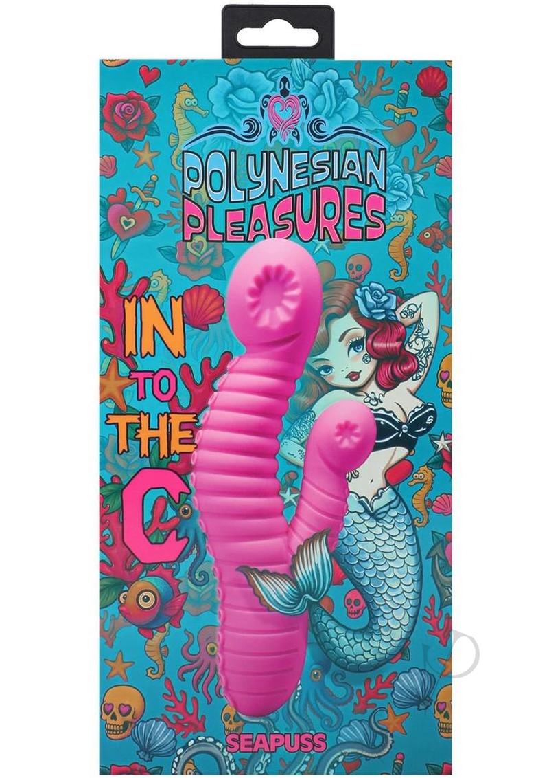 Polynesian Pleasures Into The C Seapuss Rechargeable Silicone Rabbit Vibrator with Clitoral Stimulator - Purple