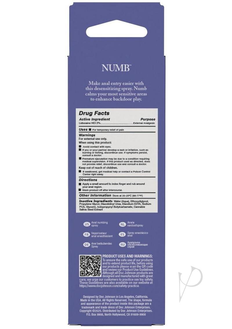 Intimate Enhancements Numb Anal Numbing Spray 2oz