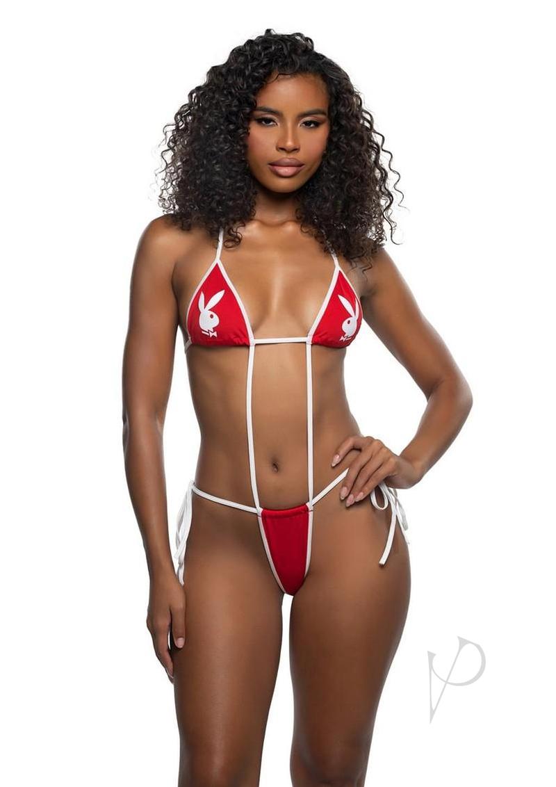 Playboy Dueling Bunny Sling - OS - Red/White