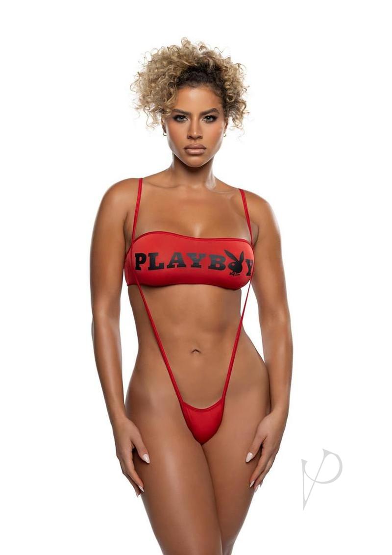 Playboy Tempting Bunny Sling - OS - Red/Black