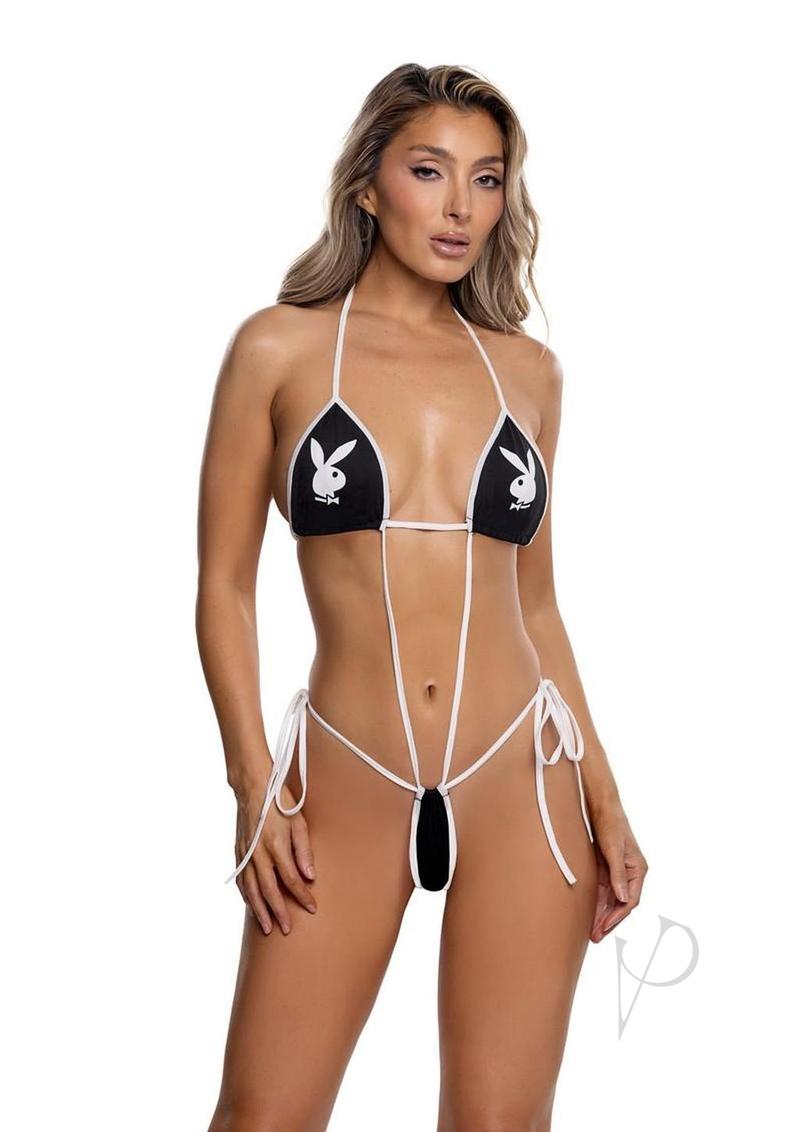 Playboy Dueling Bunny Sling - OS - Black/White
